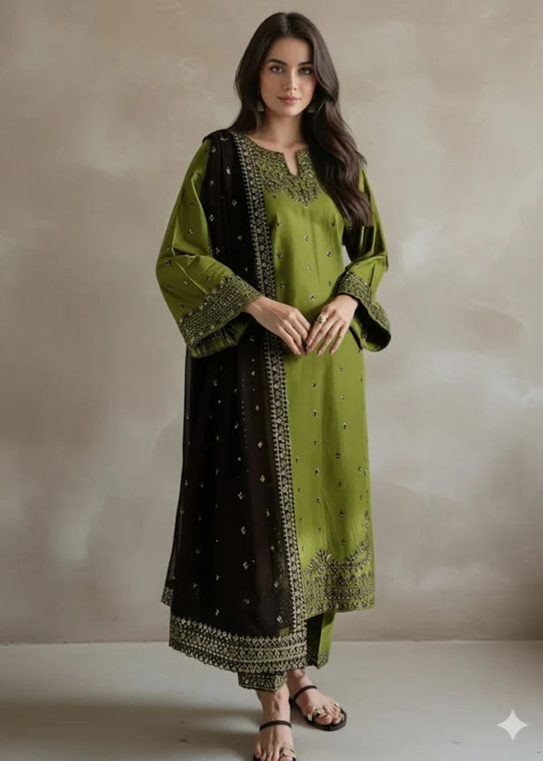 Batik Winter Edition 2027 Dhanak 3-Piece Embroidered Suit