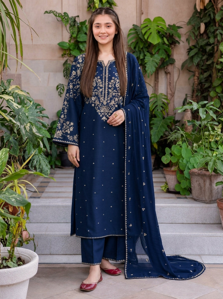 Batik Winter Edition 2027 Dhanak 3-Piece Embroidered Suit