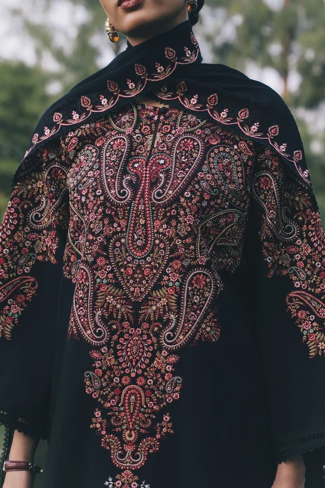 Black Embroidered 3-Piece Suit