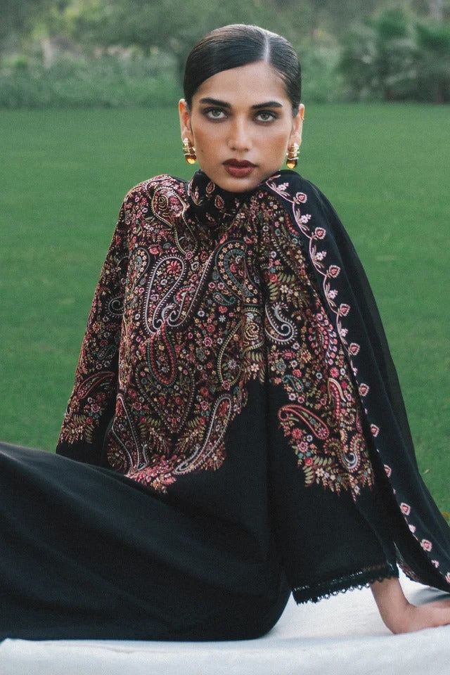 Black Embroidered 3-Piece Suit