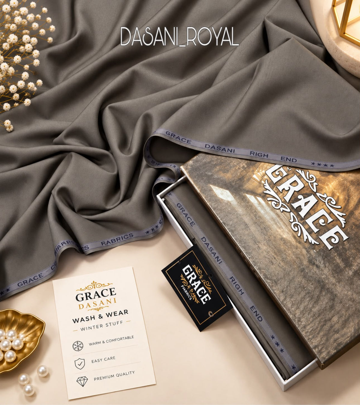Grace Dasani Royal Men's Unstitched Fabric