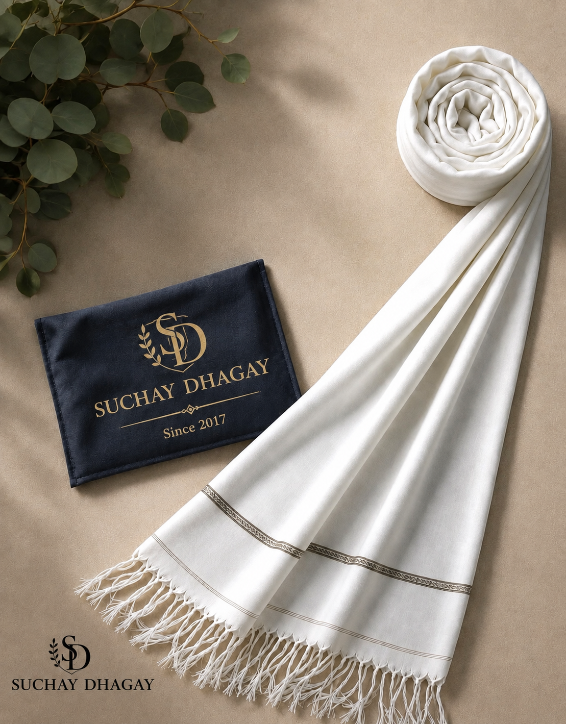 J. Premium Men's Pure Wool Shawl