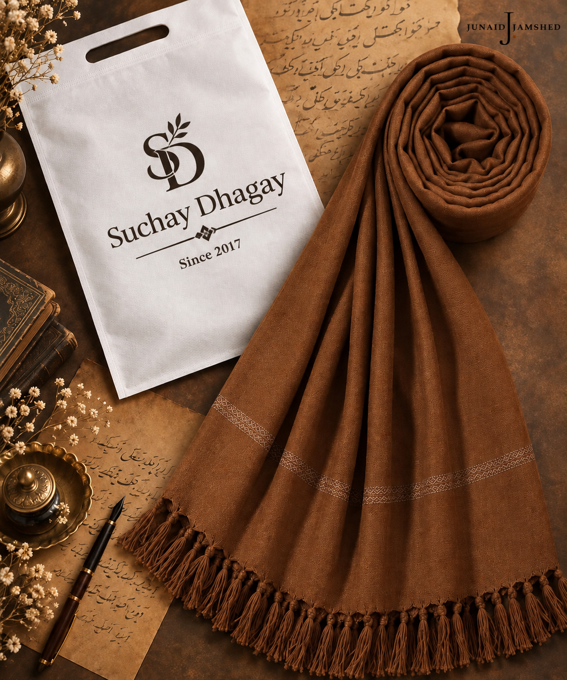J. Premium Men's Pure Wool Shawl