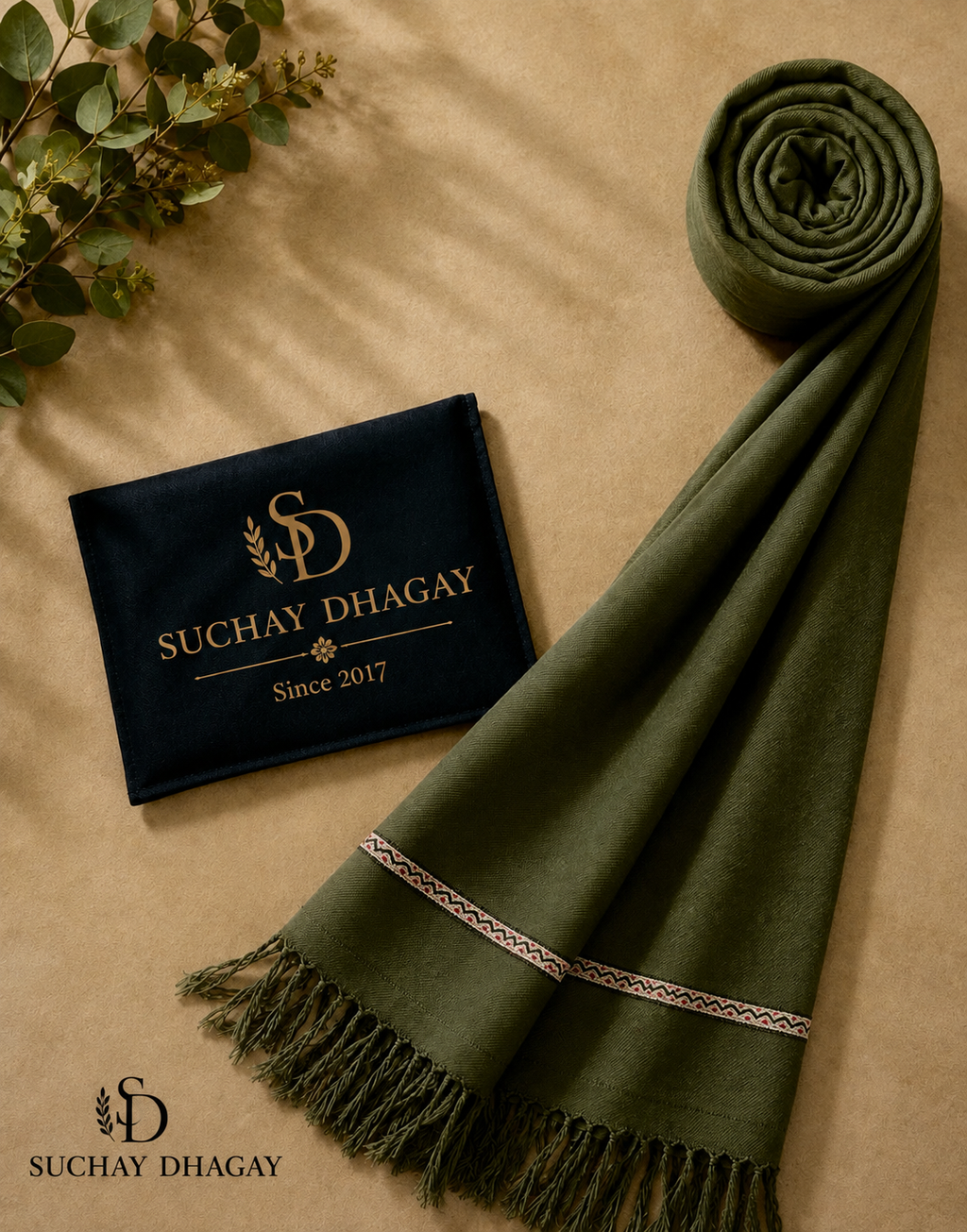 J. Premium Men's Pure Wool Shawl